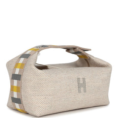 Hermes Bride-A-Brac Au Carre Case PM Seigle Wool Palladium Hardware