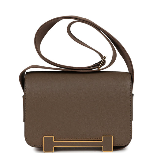 Hermes Geta Etoupe Chevre Mysore Gold Hardware