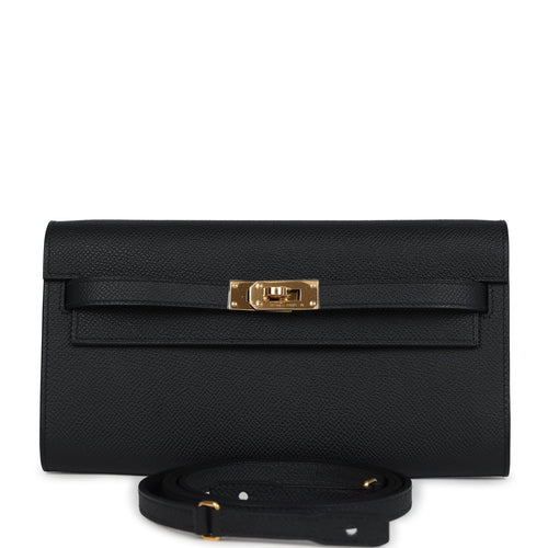 Hermes Kelly Wallet To Go Black Epsom Gold Hardware