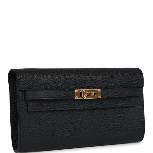 Hermes Kelly Wallet To Go Black Epsom Gold Hardware