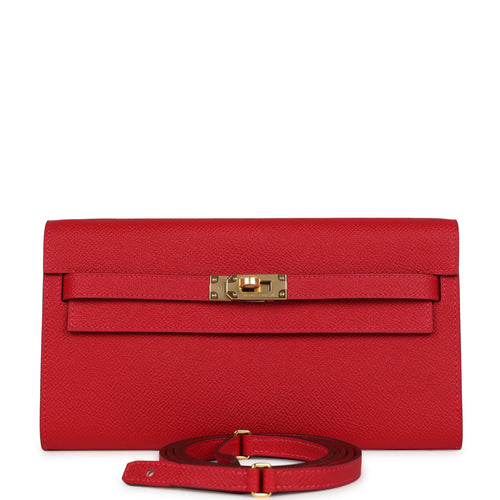 Hermes Kelly Wallet To Go Rouge De Coeur Epsom Gold Hardware