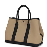 Hermes Garden Party 30 Trench Toile Officier Canvas and Black Negonda Palladium Hardware