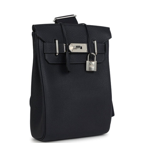 Hermes HAC A Dos PM Backpack Caban Togo Palladium Hardware