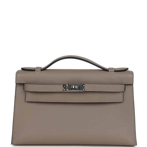 Hermes Special Order (HSS) Kelly Pochette Gris Asphalte Verso Swift Palladium Hardware Payment 1  for JJ ONLY