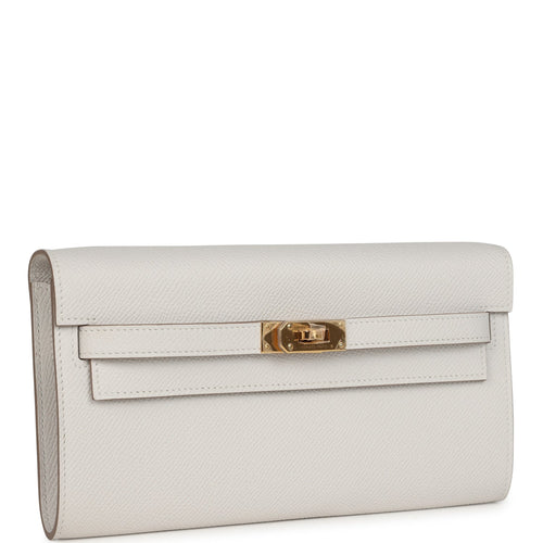 Hermes Kelly Wallet To Go Gris Pale Epsom Gold Hardware