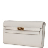 Hermes Kelly Wallet To Go Gris Pale Epsom Gold Hardware