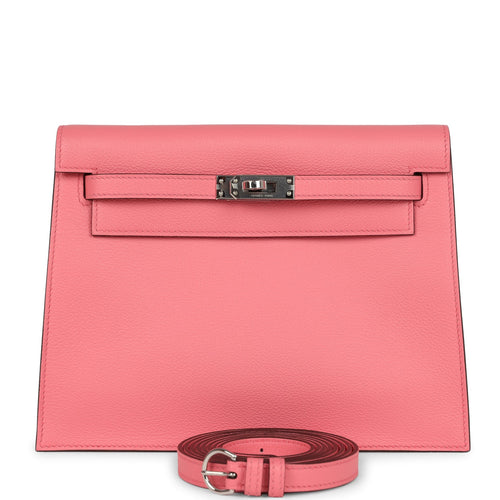 Hermes Kelly Danse Rose Azalee Verso Evercolor Palladium Hardware