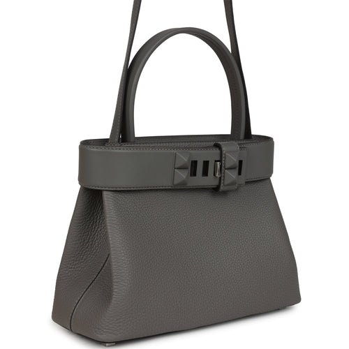 Hermes Medor Bag Gris Meyer Togo and Swift Palladium Hardware