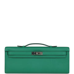 Hermes Kelly Cut Vert Vertigo Swift Palladium Hardware