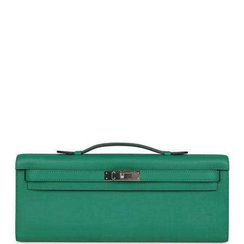 Hermes Kelly Cut Vert Vertigo Swift Palladium Hardware