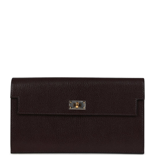 Hermes Kelly Pocket Long Wallet Rouge Sellier Chevre Chamkila Electrum Hardware