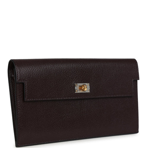 Hermes Kelly Pocket Long Wallet Rouge Sellier Chevre Chamkila Electrum Hardware
