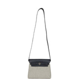 Hermes Herbag Zip 20 Mini Ecru and Ardoise Toile H Canvas and Ardoise Vache Hunter Palladium Hardware - Thumbnail View 8