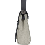 Hermes Herbag Zip 20 Mini Ecru and Ardoise Toile H Canvas and Ardoise Vache Hunter Palladium Hardware - Thumbnail View 3