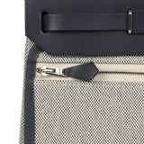 Hermes Herbag Zip 20 Mini Ecru and Ardoise Toile H Canvas and Ardoise Vache Hunter Palladium Hardware - Thumbnail View 10