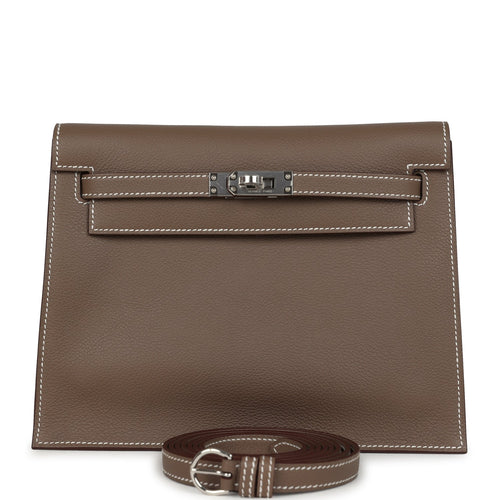 Hermes Kelly Danse Etoupe Verso Evercolor Palladium Hardware