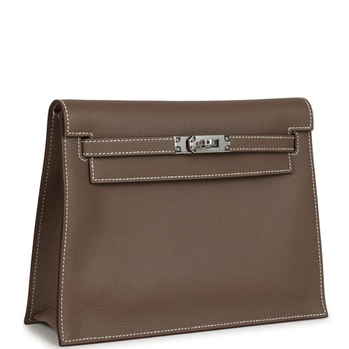 Hermes Kelly Danse Etoupe Verso Evercolor Palladium Hardware