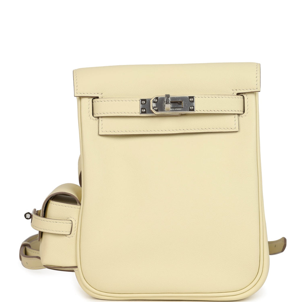 hermes mini kelly backpack Hermes Mini Kelly Jump Backpack Jaune Milton Swift Palladium Hardware