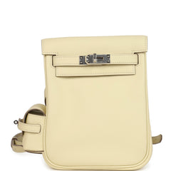 Hermes Mini Kelly Jump Backpack Jaune Milton Swift Palladium Hardware
