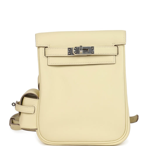 Hermes Mini Kelly Jump Backpack Jaune Milton Swift Palladium Hardware