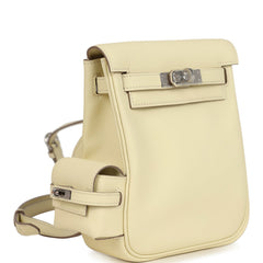 Hermes Mini Kelly Jump Backpack Jaune Milton Swift Palladium Hardware