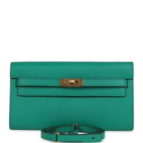 Hermes Kelly Wallet To Go Vert Jade Epsom Gold Hardware