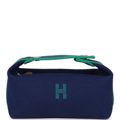Hermes Bride-A-Brac Case PM Marine Canvas Palladium Hardware