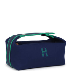 Hermes Bride-A-Brac Case PM Marine Canvas Palladium Hardware