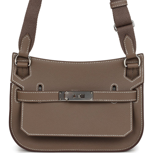 Hermes Jypsiere Mini Etoupe Evercolor Palladium Hardware