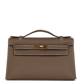 Hermes Kelly Pochette Etoupe Swift Gold Hardware - Thumbnail View 1