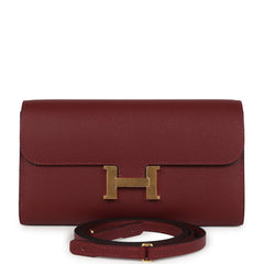 Hermes Constance Wallet To Go Rouge H Epsom Gold Hardware