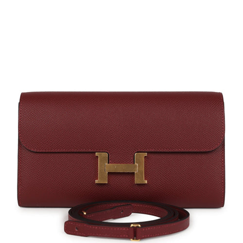 Hermes Constance Wallet To Go Rouge H Epsom Gold Hardware