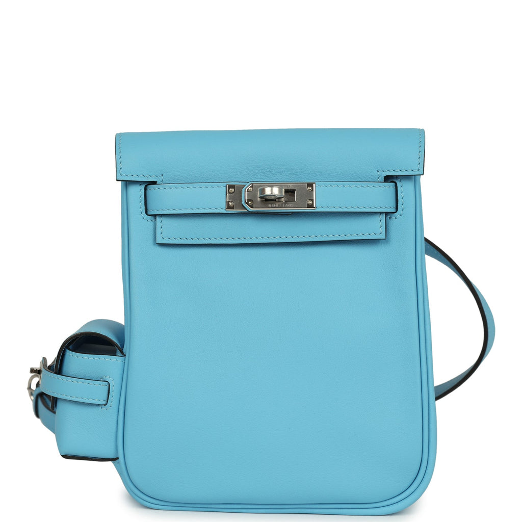 hermes mini backpack Hermes Mini Kelly Jump Backpack Celeste Swift Palladium Hardware