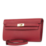 Hermes Kelly Wallet To Go Rouge Grenat Epsom Gold Hardware