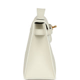 Hermes Kelly Pochette White Swift Gold Hardware
