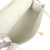 Hermes Kelly Pochette White Swift Gold Hardware