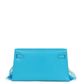 Hermes Kelly Elan Foile Bleu Frida Chevre Chamkila and Ostrich Feathers Palladium Hardware