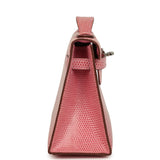 Pre-owned Hermes Kelly Pochette 5P Bubblegum Niloticus Lizard Palladium Hardware