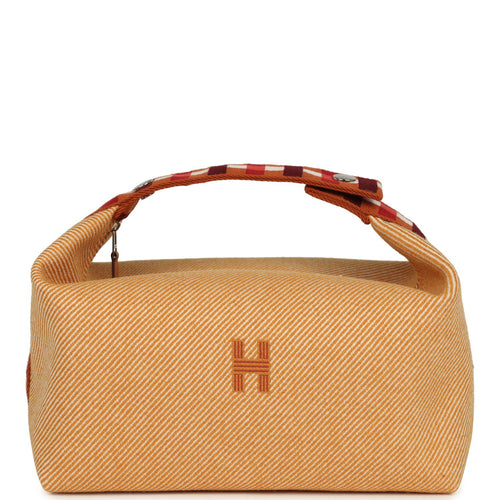 Hermes Bride A Brac Carre Case GM Fauve Merino Wool Palladium Hardware