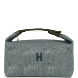 Hermes Bride A Brac Carre Case GM Bleu Abyss Merino Wool Palladium Hardware