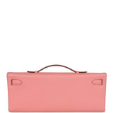 Hermes Kelly Cut Rose Confetti Epsom Palladium Hardware
