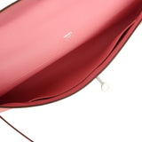 Hermes Kelly Cut Rose Confetti Epsom Palladium Hardware