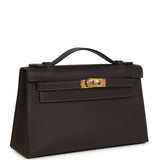 Hermes Kelly Pochette Ebene Swift Gold Hardware
