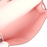 Pre-owned Hermes Kelly Pochette Rose Sakura Swift Palladium Hardware