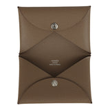 Hermes Calvi Card Holder Etoupe Epsom Palladium Hardware