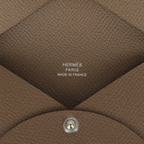 Hermes Calvi Card Holder Etoupe Epsom Palladium Hardware