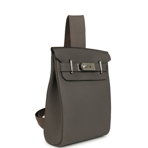 Hermes HAC A Dos PM Backpack Etain Togo Palladium Hardware