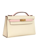 Hermes Special Order (HSS) Kelly Pochette Nata and Rose Sakura Swift Gold Hardware