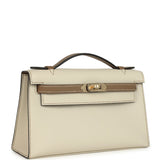 Hermes Special Order (HSS) Kelly Pochette Beton and Beige de Weimar Swift Permabrass Hardware