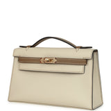 Hermes Special Order (HSS) Kelly Pochette Beton and Beige de Weimar Swift Permabrass Hardware